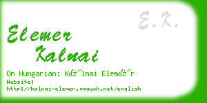 elemer kalnai business card